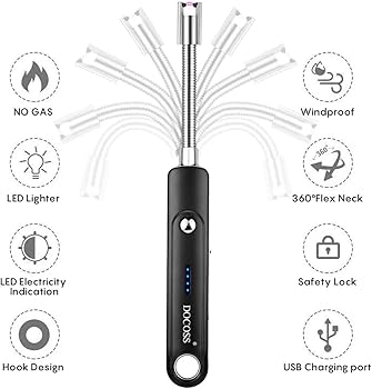 Rechargeable Plasma Arc Lighter – 360° Flexible Neck