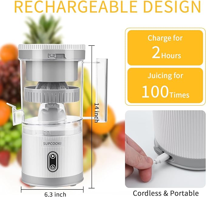 Compact Electric Citrus Juicer – USB Rechargeable