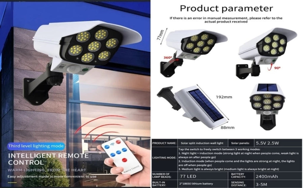 Solar Garden Spotlight with Remote & Motion Sensor