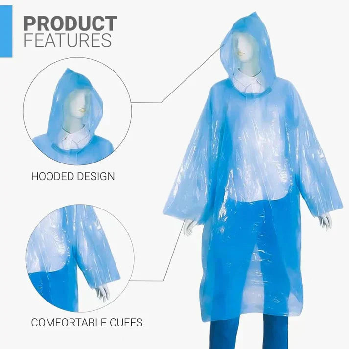 Unisex Emergency Pocket Raincoat – Waterproof Rain Card (Pack of 5)