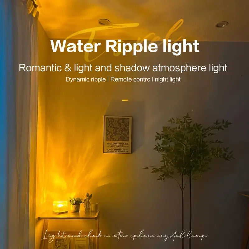 Water Ripple LED Night Light for Bedroom & Gaming Room