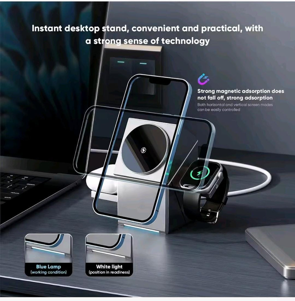 Multi-Form 3-in-1 Magnetic Wireless Charging Station