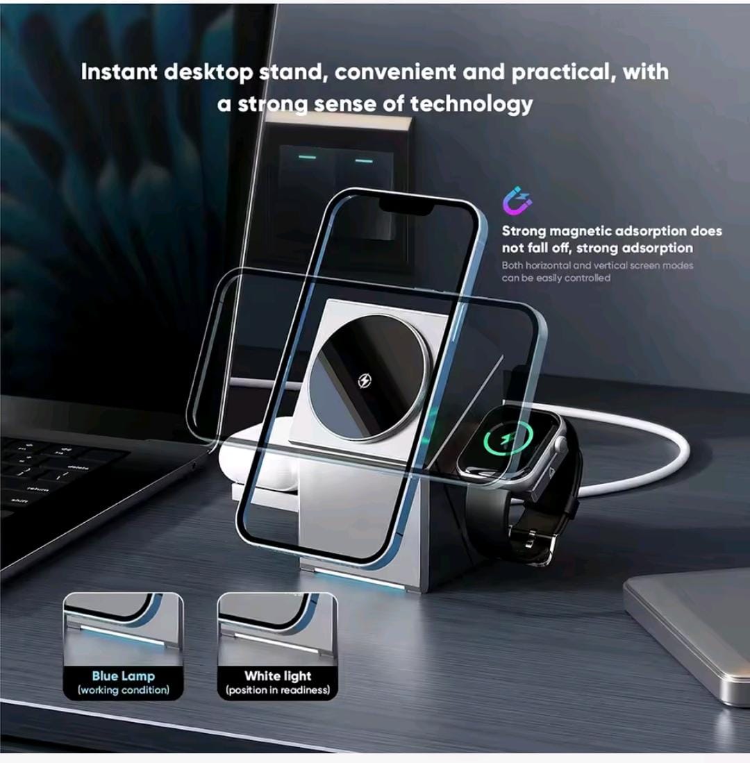 Multi-Form 3-in-1 Magnetic Wireless Charging Station