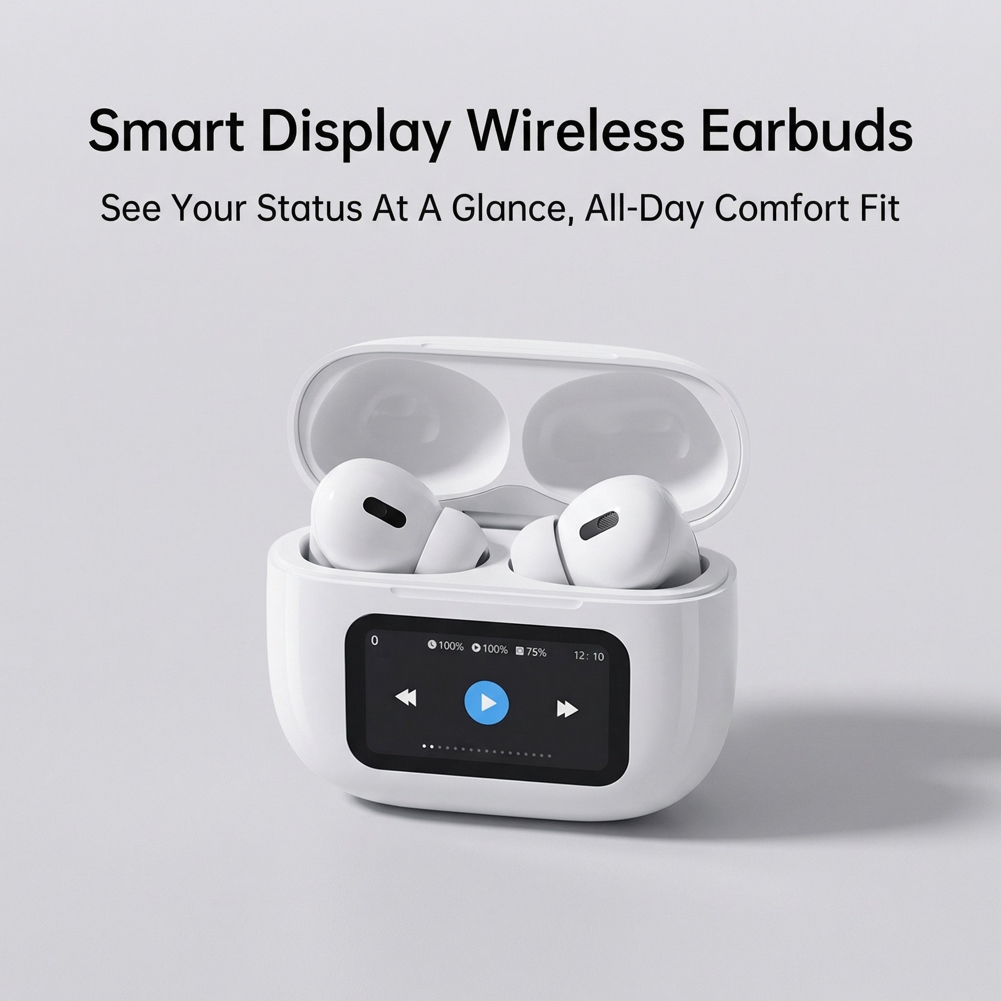 Bluetooth wireless earpod with display